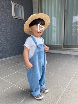 「息子コーデ」｜「アイテム（サロペット/オーバーオール）」を使った、tasseさん（キッズ・74cm）の夏コーディネート