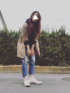 「リーバイス501」｜「アイテム（ノーカラージャケット）」を使った、head-tailさん（レディース・157cm）の冬コーディネート
