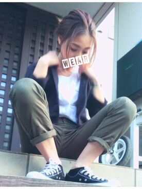 「CONVERSE（コンバース）のconverse（コンバース） ALL STAR OX（オールスターOX）（スニーカー）」を使った、head-tailさん（レディース・157cm）の春コーディネート