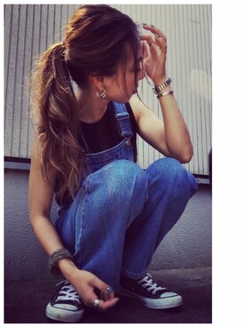 「CONVERSE（コンバース）のconverse（コンバース） ALL STAR OX（オールスターOX）（スニーカー）」を使った、head-tailさん（レディース・157cm）の夏コーディネート