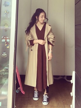 「平成最後のWEARISTAセンバツ」｜「アイテム（トレンチコート）」を使った、head-tailさん（レディース・157cm）の春コーディネート