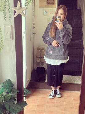 「CONVERSE（コンバース）のconverse（コンバース） ALL STAR OX（オールスターOX）（スニーカー）」を使った、head-tailさん（レディース・157cm）の春コーディネート