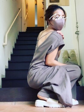 「部屋着」｜「アイテム（ワンピース/ドレス）」を使った、head-tailさん（レディース・157cm）の夏コーディネート