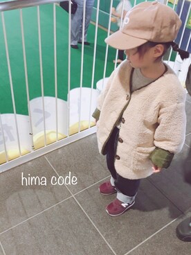 「ユナイテッドアローズ」｜「アイテム（キャップ）」を使った、ひぃちゃんさん（キッズ・90cm）の秋コーディネート