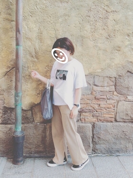 「Daniel Wellington（ダニエルウェリントン）の販売終了クラシックペティット アッシュフィールド32mm（アナログ腕時計）」を使った、YU☺︎‼︎さん（レディース・153cm）の夏コーディネート