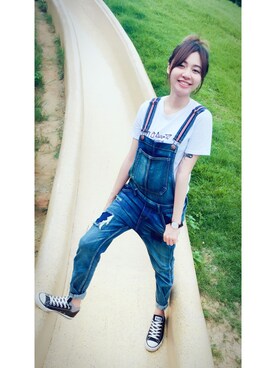 「Sunnyday」｜「アイテム（オールインワン・サロペット）」を使った、wenさん（レディース・166cm）の冬コーディネート