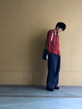 「my beautiful landlet（マイビューティフルランドレット）のアイテム（サンダル）」を使った、うぃるすみすさん（メンズ・179cm）の秋コーディネート