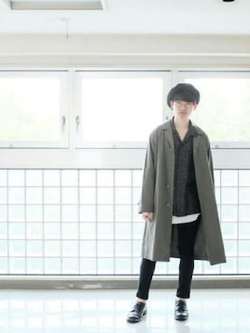 「アイテム（チェスターコート）」を使った、takuya matsudaさん（メンズ・170cm）の春コーディネート