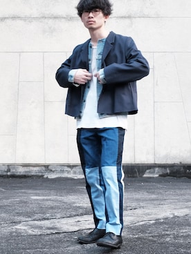 「THREE BLIND MICE（スリーブラインドマイス）のアイテム（パンツ）」を使った、takuya matsudaさん（メンズ・169cm）の春コーディネート