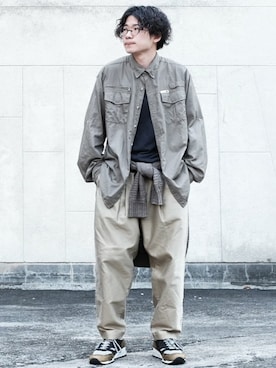 「roundabout（ラウンダバウト）のアイテム」を使った、takuya matsudaさん（メンズ・169cm）の夏コーディネート