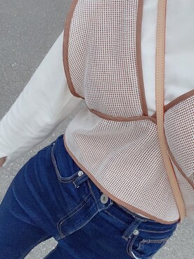 「cepo（セポ）のアイテム（ベスト、ブラウン系）」を使った、ぴさん（レディース）の春コーディネート