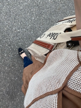 「Chloe（クロエ）のアイテム（トートバッグ、ブラウン系）」を使った、ぴさん（レディース）の春コーディネート