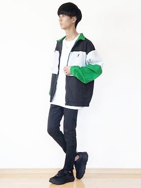 「KANGOL（カンゴール）のアイテム（ナイロンジャケット）」を使った、UNIさん（メンズ・169cm）の秋コーディネート