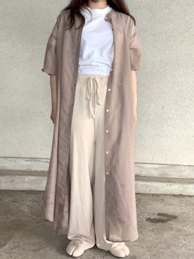 「ehka sopo（エヘカソポ）のアイテム（シャツワンピース）」を使った、cocoさん（レディース・150cm）の夏コーディネート