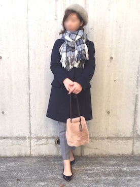 「Simplicite（サンプリシテ）のアイテム（その他アウター）」を使った、kumahiさん（レディース・156cm）の冬コーディネート