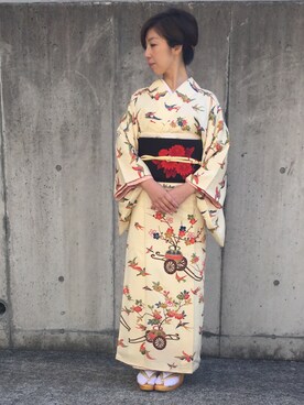 「WEAR着物部」｜kumahiさん（レディース・156cm）の冬コーディネート
