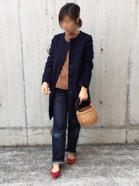 「Simplicite（サンプリシテ）のアイテム（その他アウター）」を使った、kumahiさん（レディース・156cm）の冬コーディネート