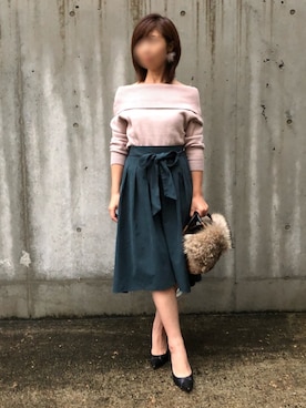 「ファーカゴバッグ」｜kumahiさん（レディース・156cm）の秋コーディネート