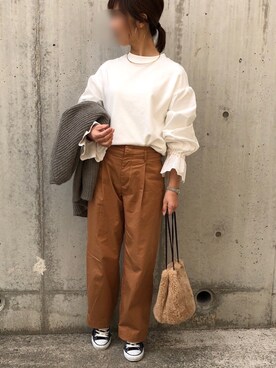 「CONVERSE（コンバース）のconverse（コンバース） ALL STAR OX（オールスターOX）（スニーカー）」を使った、kumahiさん（レディース・156cm）の冬コーディネート