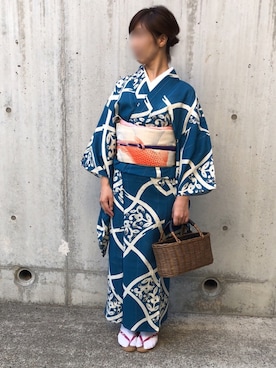 「WEAR着物部」｜kumahiさん（レディース・156cm）の夏コーディネート