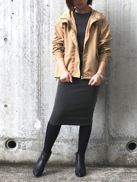 「PLAIN CLOTHING（プレーンクロージング）のアイテム（ブーツ）」を使った、kumahiさん（レディース・156cm）の冬コーディネート
