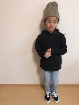 「おんなのこコーデ」｜「アイテム（ニットキャップ/ビーニー）」を使った、mikahoさん（キッズ・126cm）の冬コーディネート