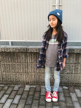 「CIAOPANIC（チャオパニック）のアイテム」を使った、mikahoさん（キッズ・128cm）の冬コーディネート