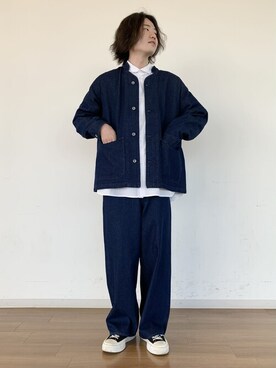 「ビッグシャツ」｜「アイテム（ジャケット/アウター）」を使った、kajiさん（メンズ・179cm）の冬コーディネート