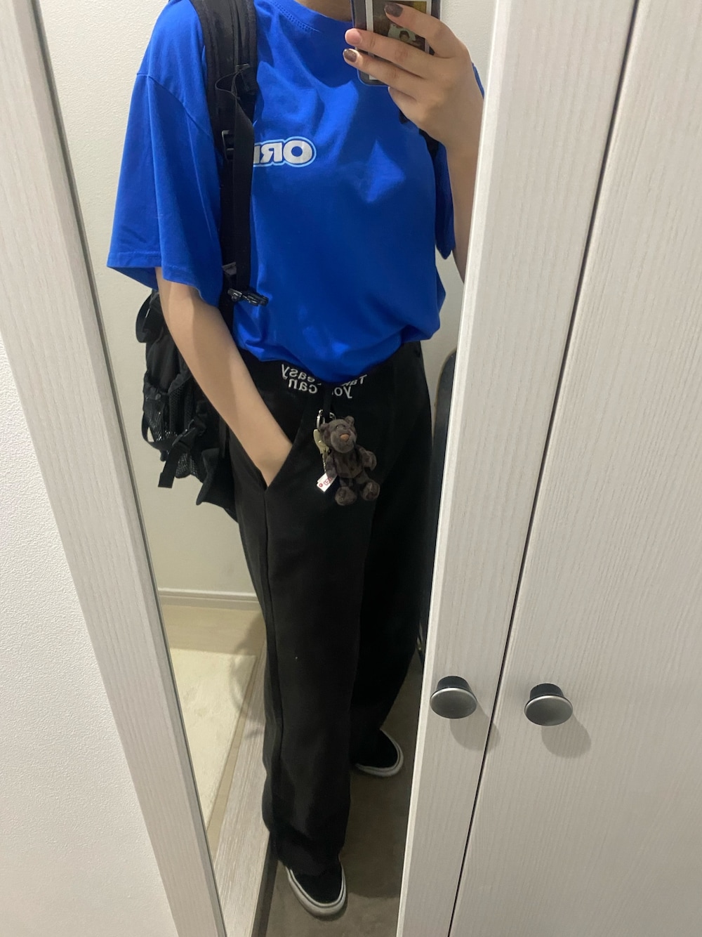「オレオ、青、シンプル、ストリート」｜「niciのアイテム（アクセサリー、その他）」を使った、nonさん（レディース・163cm）の夏コーディネートの1枚目の写真