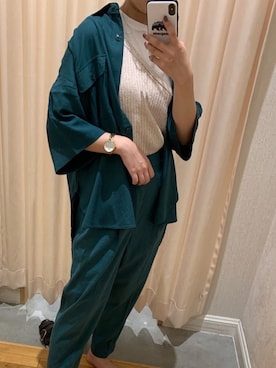 「夏秋ミックス」｜「アイテム（ニット/セーター）」を使った、けいこさん（レディース・156cm）の秋コーディネート