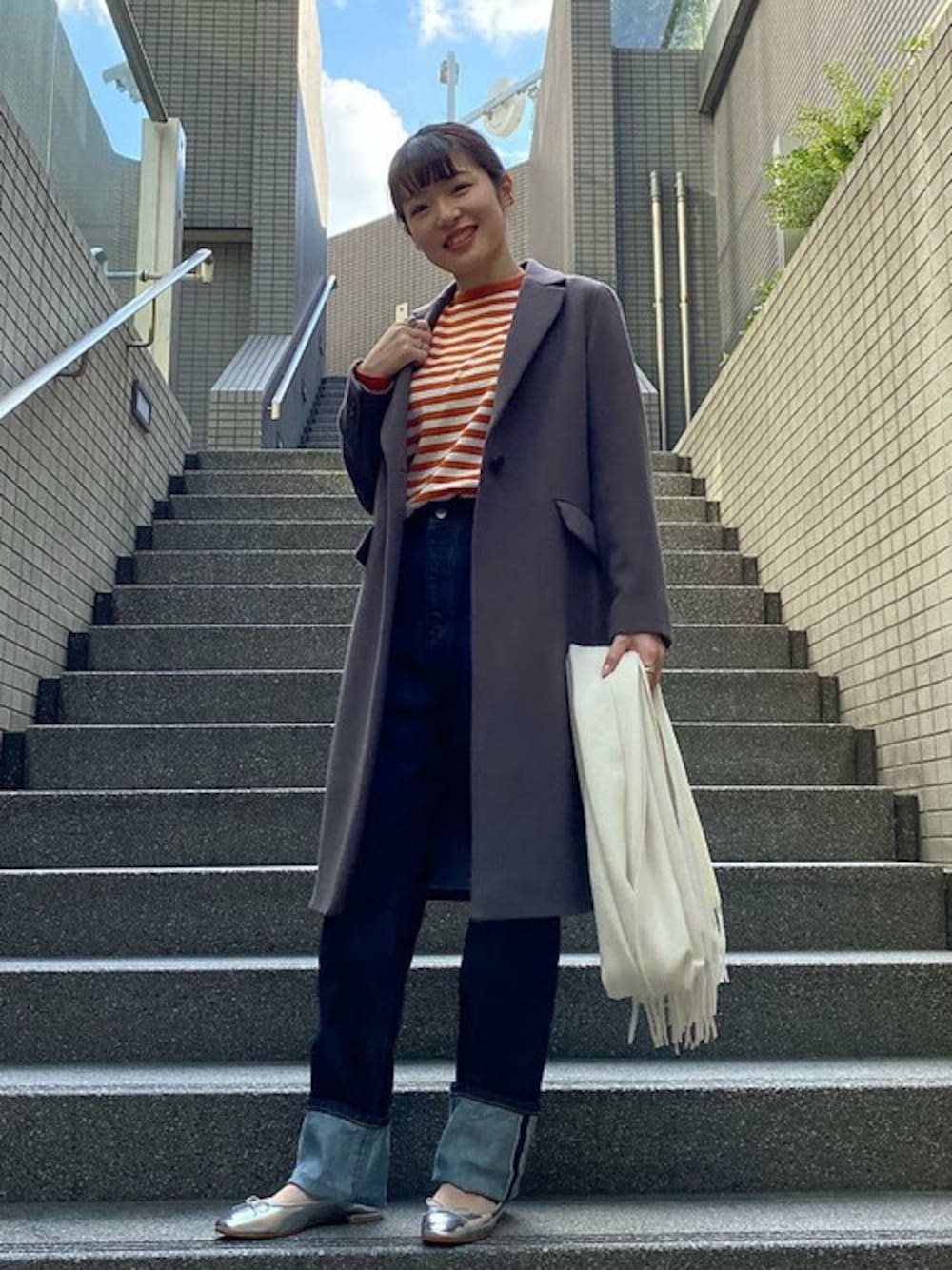 ダークグレー チェスターコート tk.TAKEO KIKUCHI（ティーケータケオキクチ） チェスターコート コート