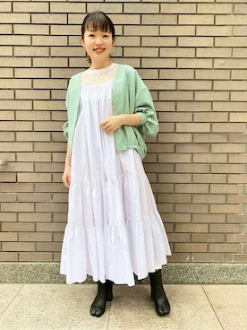 「SHIPS（シップス）のアイテム（ブルゾン）」を使った、西平さん（レディース・160cm）の春コーディネート