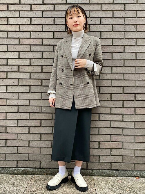 セール】Primary NavyLabel:ブラウンチェックダブルジャケット セール】Primary NavyLabel:ブラウンチェックダブルジャケット