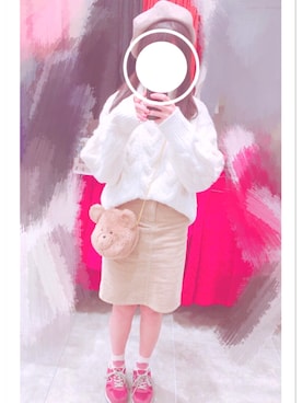 「アイテム（ハンチング/ベレー帽、シルバー系）」を使った、このこさん（レディース・163cm）の秋コーディネート