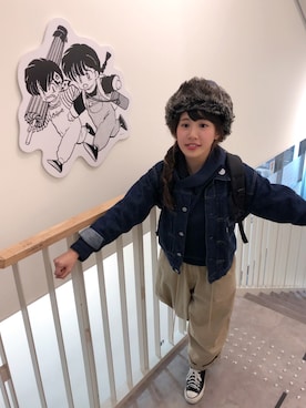 「BEAMS BOY（ビームスボーイ）のアイテム（デニムジャケット）」を使った、えりんこりにすたさん（レディース・156cm）の秋コーディネート