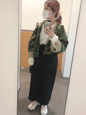 「77circa（ナナナナサーカ）のアイテム（ジャケット/アウター）」を使った、えりんこりにすたさん（レディース・156cm）の春コーディネート