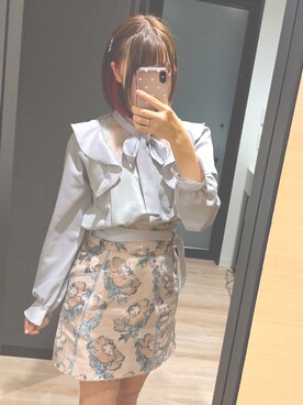 ミニスカート【美品】リリーブラウン ♡ ジャガード台形スカート