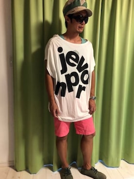 「mercibeaucoup,（メルシーボークー）のアイテム（トップス）」を使った、norisora さん（メンズ・175cm）の夏コーディネート