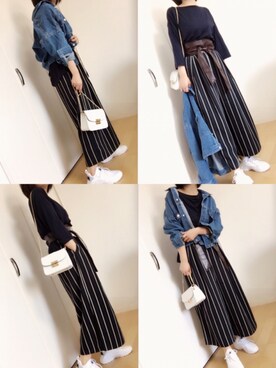 「GRL（グレイル）のアイテム（デニムジャケット）」を使った、めるもさん（レディース・158cm）の春コーディネート