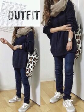 めるもさん（レディース・158cm）の秋コーディネート