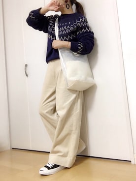 「プチプラミックス」｜めるもさん（レディース・158cm）の冬コーディネート