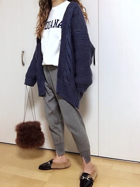 「プチプラミックス」｜めるもさん（レディース・158cm）の冬コーディネート