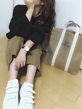 「ベルクロ」｜「アイテム（アクセサリー）」を使った、めるもさん（レディース・158cm）の冬コーディネート