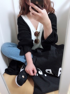 「Boisson Chocolat（ボワソンショコラ）のアイテム」を使った、めるもさん（レディース・158cm）の春コーディネート