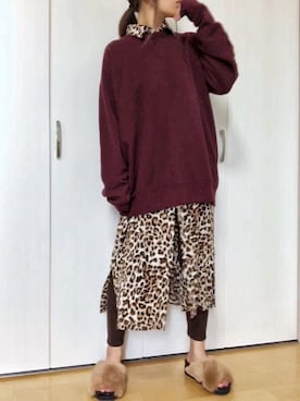 「秋のブラウンスタイル」｜「アイテム（シャツワンピース）」を使った、めるもさん（レディース・158cm）の秋コーディネート