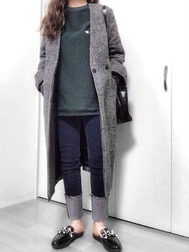 「シンプルおしゃれが好き」｜「アイテム（スリッポン）」を使った、めるもさん（レディース・158cm）の秋コーディネート