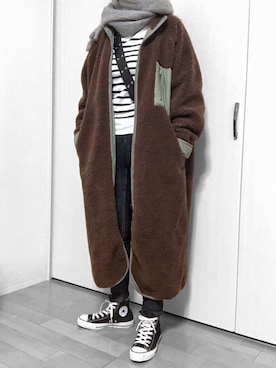 「プチプラミックス」｜めるもさん（レディース・158cm）の冬コーディネート