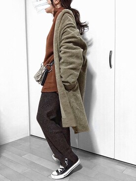 「GRL（グレイル）のアイテム（レギンス/スパッツ）」を使った、めるもさん（レディース・158cm）の冬コーディネート