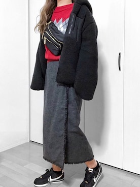 「プチプラミックス」｜めるもさん（レディース・158cm）の冬コーディネート