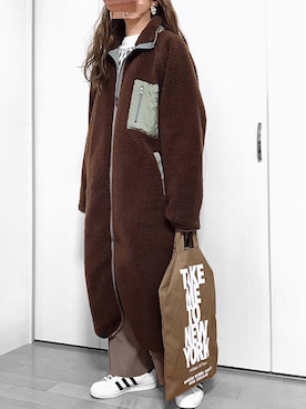 「DHOLIC（ディーホリック）のアイテム（その他アウター）」を使った、めるもさん（レディース・158cm）の冬コーディネート